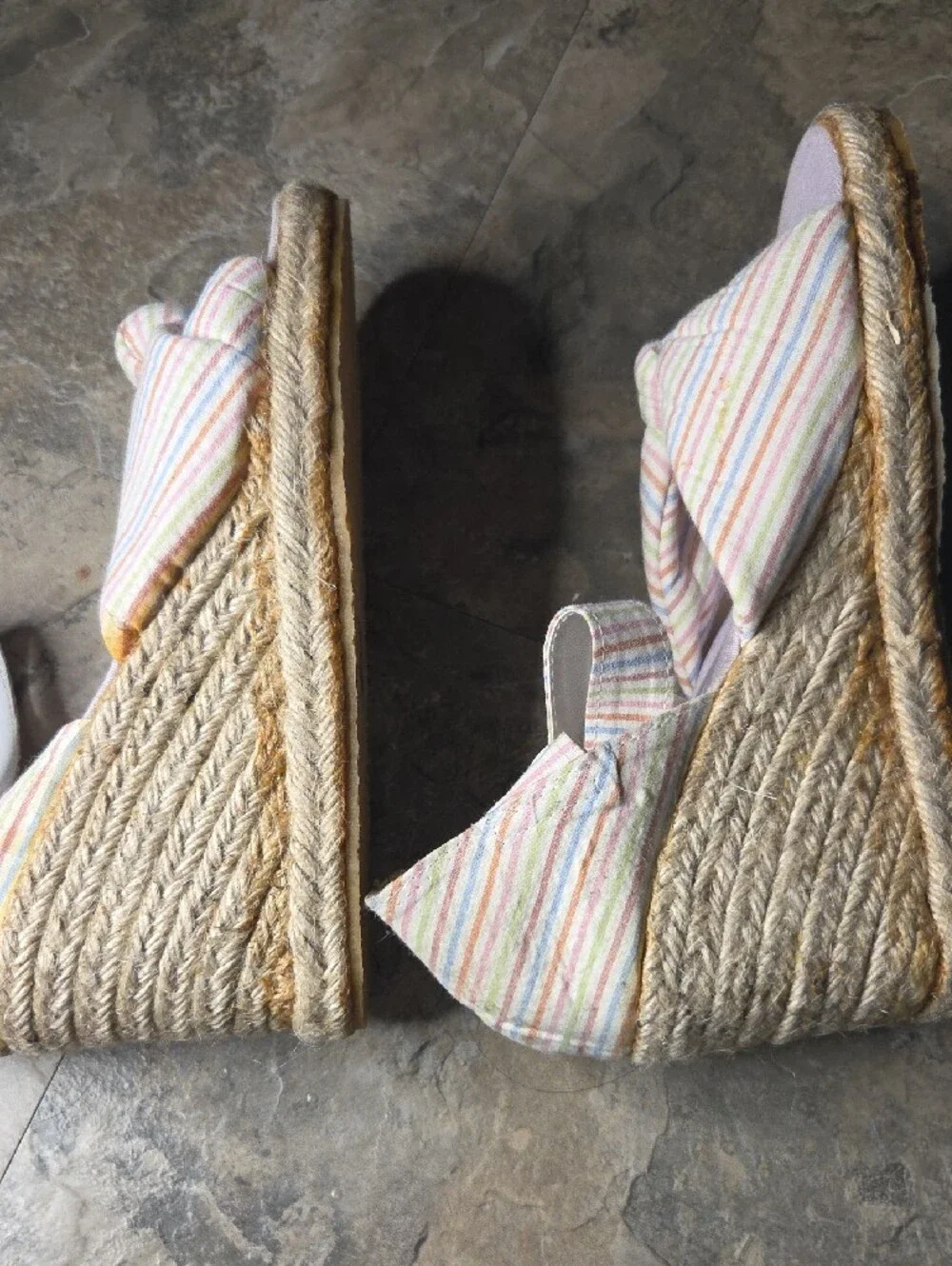 Charlotte Ronson Espadrille Wedge Sandals - Pastel Stripe